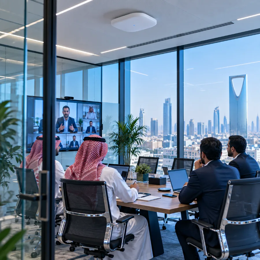 لوحة إدارة شبكة ومستخدمين داخل مكتب شركة